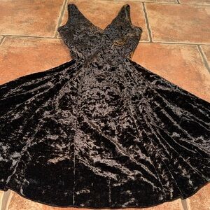 Betsey Johnson Vintage 80s Black Velvet Dress